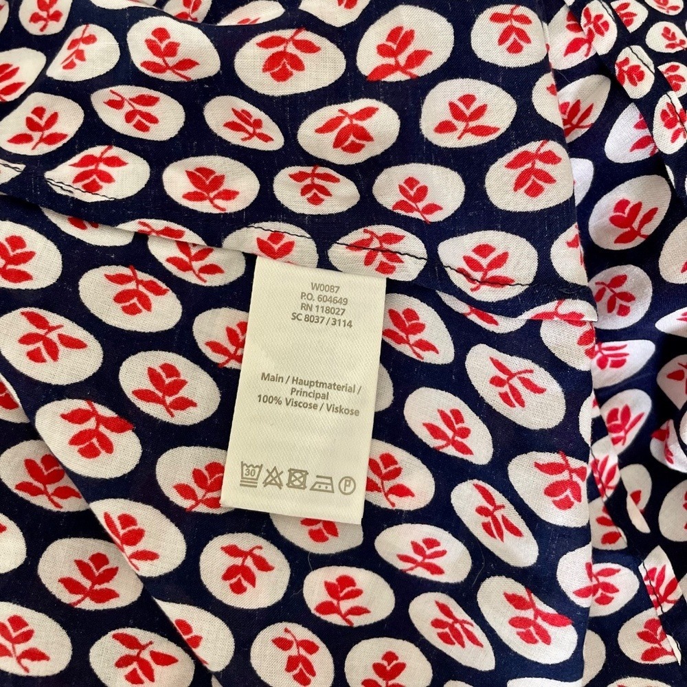NWT!! BODEN Edna Tunic Top Retro Floral Navy Blue Red Preppy Polka Dot Size 6 - Picture 10 of 12
